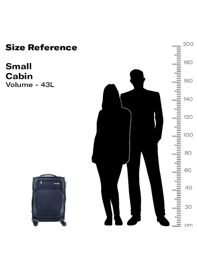 Samsonite  Hexel Suitcase Cabin Size 56 cm / 20 inch, 4 Spinner Wheels, 100% Nylon, Navy|TSA Lock|Trifold Garment Bag|Shoe Bag|Expandable|Front Storage Compartment|Top Storage Pocket - 10 Years International Warranty  | Best Price UAE